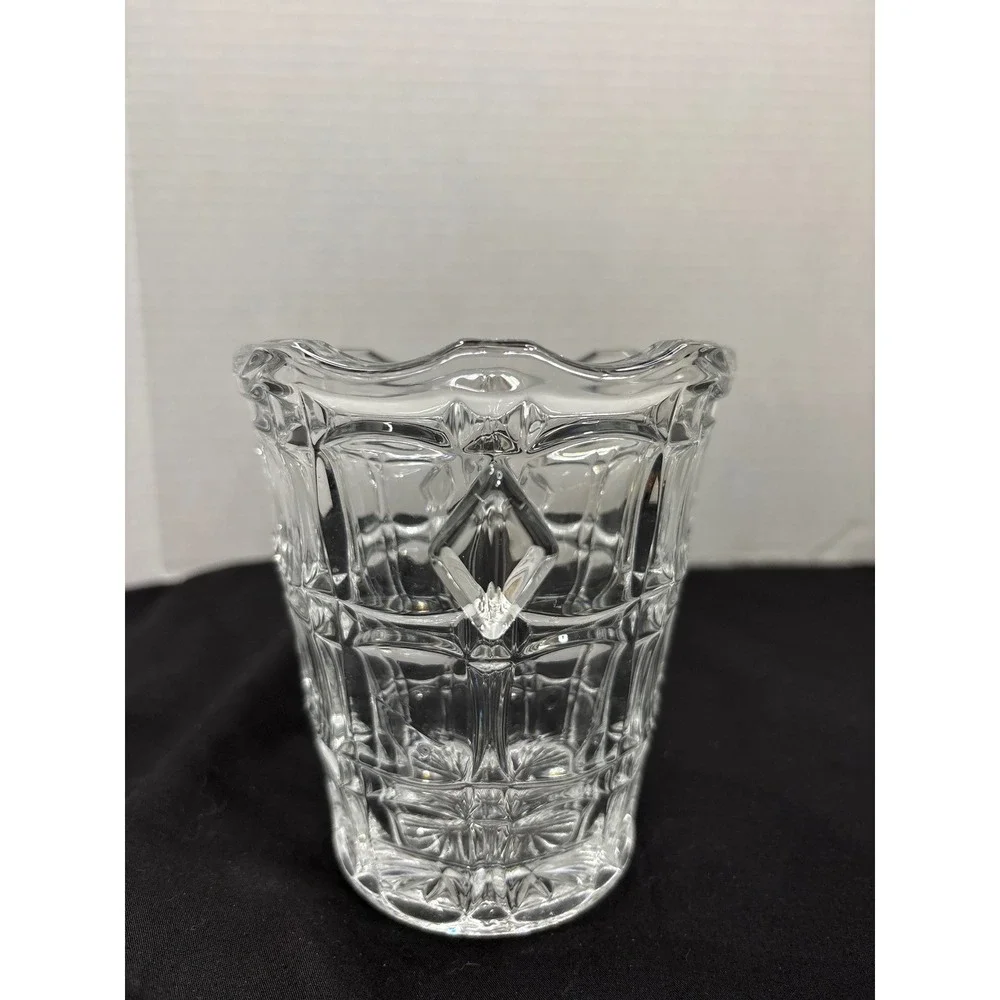 Crystal Vase with Handles Clear Cut Glass‎ Flower Vase Home Decor Vintage